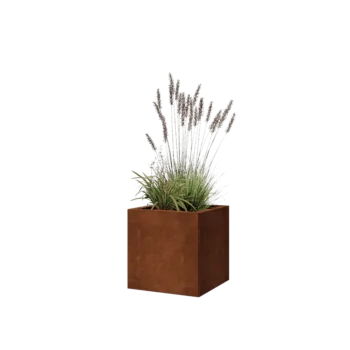 Corten plieno lauko vazonas - Kvadratas - 40 x 40 x 40 cm - Be dugno plokštės