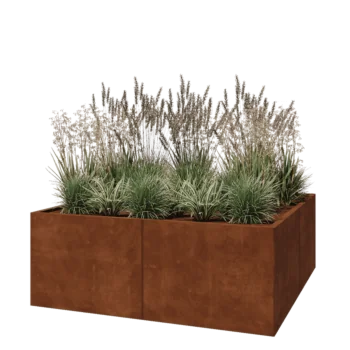 Corten plieno lauko vazonas XXL - Kvadratas - 160 x 160 x 60 cm - Be dugno plokštės