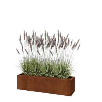 Corten plieno lauko vazonas - Stačiakampis - 120 x 30 x 30 cm - Be dugno plokštės