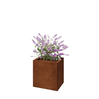 Corten plieno lauko vazonas - Stačiakampis - 40 x 30 x 40 cm - Su dugno plokšte