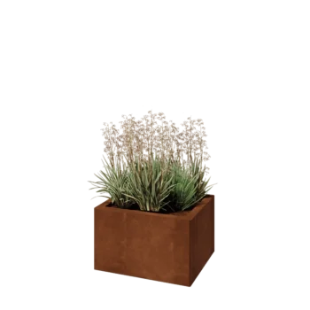 Corten plieno lauko vazonas - Stačiakampis - 50 x 40 x 30 cm - Be dugno plokštės