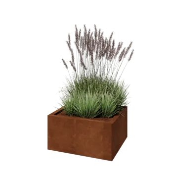 Corten plieno lauko vazonas - Stačiakampis - 60 x 50 x 30 cm - Be dugno plokštės