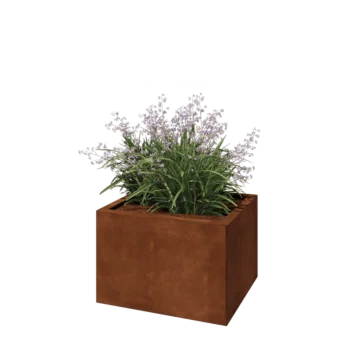 Corten plieno lauko vazonas - Stačiakampis - 60 x 50 x 40 cm - Be dugno plokštės