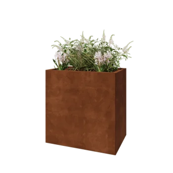 Corten plieno lauko vazonas - Stačiakampis - 80 x 50 x 80 cm - Be dugno plokštės