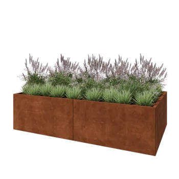 Corten plieno lauko vazonas XXL - Stačiakampis - 240 x 120 x 60 cm - Be dugno plokštės