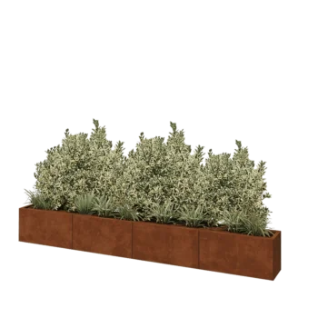Corten plieno lauko vazonas XXL - Stačiakampis - 320 x 30 x 40 cm - Be dugno plokštės