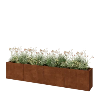 Corten plieno lauko vazonas XXL - Stačiakampis - 320 x 40 x 60 cm - Be dugno plokštės