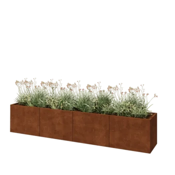 Corten plieno lauko vazonas XXL - Stačiakampis - 320 x 50 x 60 cm - Be dugno plokštės