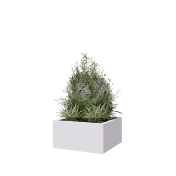 Plieninis lauko vazonas - Kvadratas - 60 x 60 x 30 cm - RAL9010 matinė (balta) - Be dugno plokštės