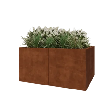 Corten plieno lauko vazonas XXL - Stačiakampis - 160 x 120 x 80 cm - Be dugno plokštės