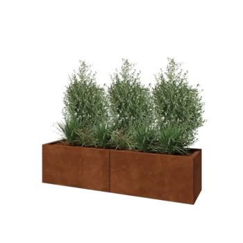 Corten plieno lauko vazonas XXL - Stačiakampis - 160 x 40 x 40 cm - Be dugno plokštės