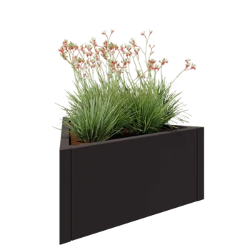 Plieninis lauko vazonas - Lygiakraštis trikampis - 90,6 x 78,3 x 40 cm - kita RAL spalva - Be dugno plokštės