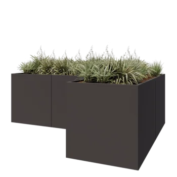 Plieninis lauko vazonas - L-forma - 300 x 200 x 80 cm - kita RAL spalva - Be dugno plokštės