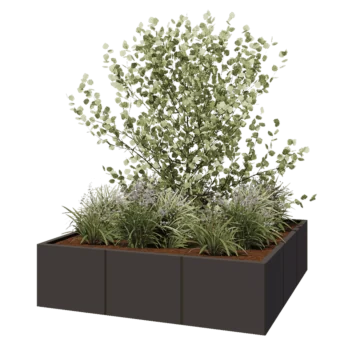 Plieninis lauko vazonas XXL - Kvadratas - 150 x 150 x 40 cm - kita RAL spalva - Be dugno plokštės