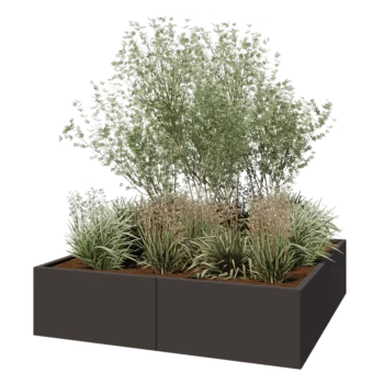 Plieninis lauko vazonas XXL - Kvadratas - 160 x 160 x 40 cm - kita RAL spalva - Be dugno plokštės