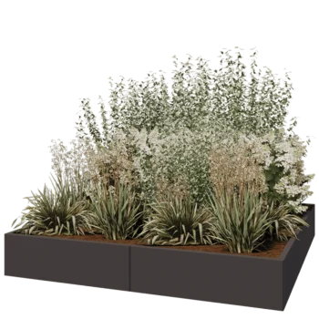 Plieninis lauko vazonas XXL - Kvadratas - 200 x 200 x 30 cm - RAL7016 matinė (antracito pilka) - Be dugno plokštės