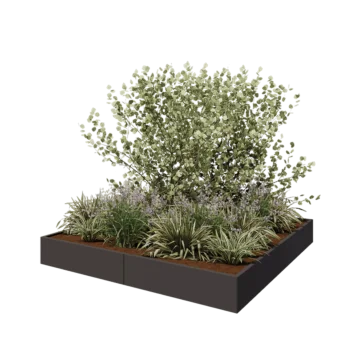 Plieninis lauko vazonas XXL - Kvadratas - 240 x 240 x 30 cm - kita RAL spalva - Be dugno plokštės