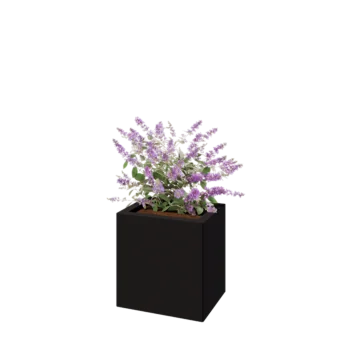 Plieninis lauko vazonas - Stačiakampis - 40 x 30 x 40 cm - RAL9005 matinė (juoda) - Be dugno plokštės