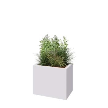 Plieninis lauko vazonas - Stačiakampis - 50 x 30 x 40 cm - RAL9010 matinė (balta) - Be dugno plokštės