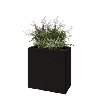 Plieninis lauko vazonas - Stačiakampis - 60 x 30 x 60 cm - RAL9005 matinė (juoda) - Be dugno plokštės