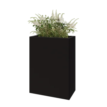 Plieninis lauko vazonas - Stačiakampis - 60 x 30 x 80 cm - RAL9005 matinė (juoda) - Be dugno plokštės