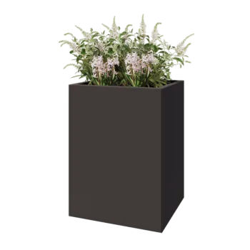 Plieninis lauko vazonas - Stačiakampis - 60 x 50 x 80 cm - RAL7016 matinė (antracito pilka) - Su dugno plokšte