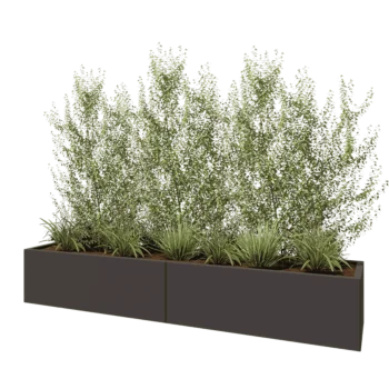 Plieninis lauko vazonas XXL - Stačiakampis - 240 x 50 x 40 cm - RAL7016 matinė (antracito pilka) - Su dugno plokšte