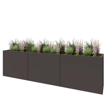 Plieninis lauko vazonas XXL - Stačiakampis - 300 x 50 x 80 cm - kita RAL spalva - Be dugno plokštės