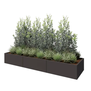 Plieninis lauko vazonas XXL - Stačiakampis - 300 x 80 x 40 cm - kita RAL spalva - Be dugno plokštės