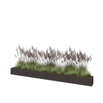 Plieninis lauko vazonas XXL - Stačiakampis - 400 x 30 x 30 cm - RAL7016 matinė (antracito pilka) - Be dugno plokštės