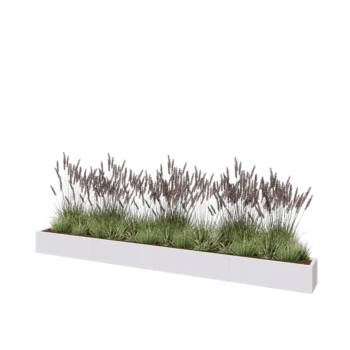 Plieninis lauko vazonas XXL - Stačiakampis - 400 x 30 x 30 cm - RAL9010 matinė (balta) - Su dugno plokšte