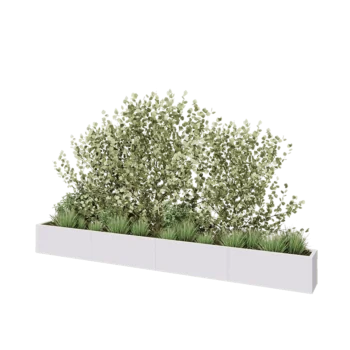 Plieninis lauko vazonas XXL - Stačiakampis - 400 x 30 x 40 cm - RAL9010 matinė (balta) - Be dugno plokštės
