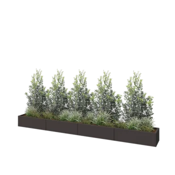 Plieninis lauko vazonas XXL - Stačiakampis - 400 x 40 x 30 cm - kita RAL spalva - Be dugno plokštės