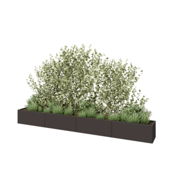 Plieninis lauko vazonas XXL - Stačiakampis - 400 x 40 x 40 cm - kita RAL spalva - Be dugno plokštės