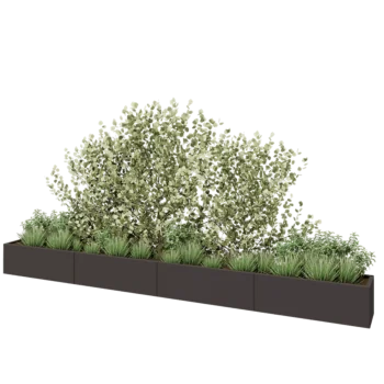 Plieninis lauko vazonas XXL - Stačiakampis - 480 x 40 x 40 cm - kita RAL spalva - Be dugno plokštės