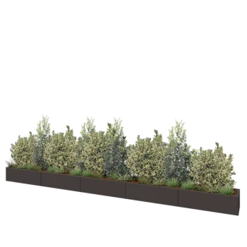Plieninis lauko vazonas XXL - Stačiakampis - 500 x 40 x 30 cm - RAL7016 matinė (antracito pilka) - Be dugno plokštės
