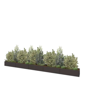 Plieninis lauko vazonas XXL - Stačiakampis - 500 x 40 x 30 cm - kita RAL spalva - Su dugno plokšte