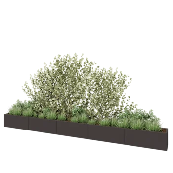 Plieninis lauko vazonas XXL - Stačiakampis - 500 x 40 x 40 cm - RAL7016 matinė (antracito pilka) - Be dugno plokštės