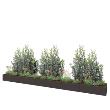 Plieninis lauko vazonas XXL - Stačiakampis - 500 x 50 x 30 cm - RAL7016 matinė (antracito pilka) - Be dugno plokštės