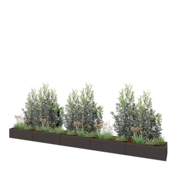 Plieninis lauko vazonas XXL - Stačiakampis - 500 x 50 x 30 cm - kita RAL spalva - Be dugno plokštės