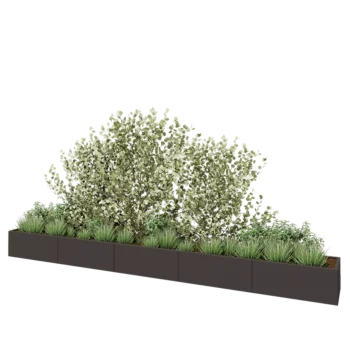Plieninis lauko vazonas XXL - Stačiakampis - 500 x 50 x 40 cm - RAL7016 matinė (antracito pilka) - Be dugno plokštės