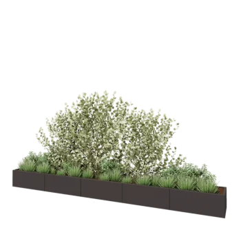 Plieninis lauko vazonas XXL - Stačiakampis - 500 x 50 x 40 cm - kita RAL spalva - Be dugno plokštės