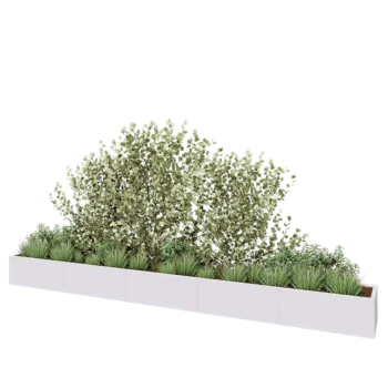 Plieninis lauko vazonas XXL - Stačiakampis - 500 x 50 x 40 cm - RAL9010 matinė (balta) - Be dugno plokštės