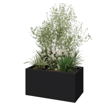 Stiklo pluošto vazonai - Stačiakampis - 80 x 40 x 40 cm - RAL7021 matinis (juodai pilka) - Su dugnu