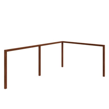Corten plieno pergola - Kampas - 600 x 412 x 242 cm - Be betono pado