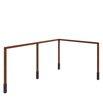 Corten plieno pergola - Kampas - 600 x 412 x 242 cm - Su betono padu