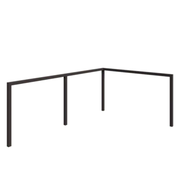 Plieninė pergola - Kampas - 600 x 412 x 230 cm - RAL7016 matinė (antracito pilka) - Be betono pado
