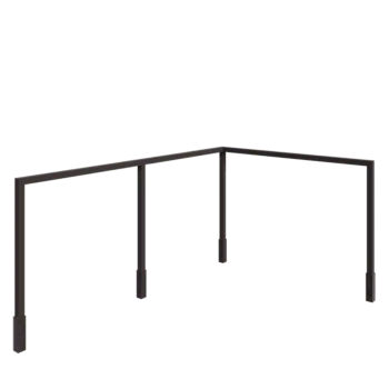 Plieninė pergola - Kampas - 600 x 412 x 230 cm - RAL7016 matinė (antracito pilka) - Su betono padu