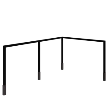 Plieninė pergola - Kampas - 600 x 412 x 230 cm - RAL9005 matinė (juoda) - Su betono padu