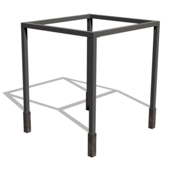 Plieninė pergola - Kvadratas - 274 x 250 x 230 cm - RAL9005 matinė (juoda) - Be betono pado